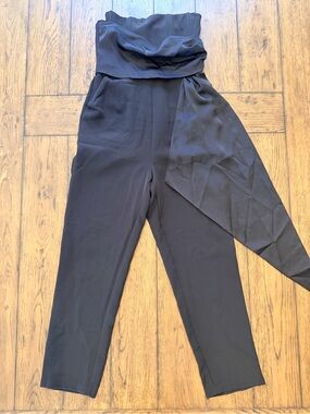 Steve Madden Strapless Black Jumpsuit with Side Sash Size Small